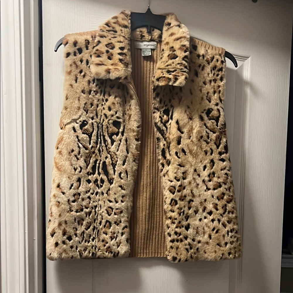 Animal Print Faux Fur Vest